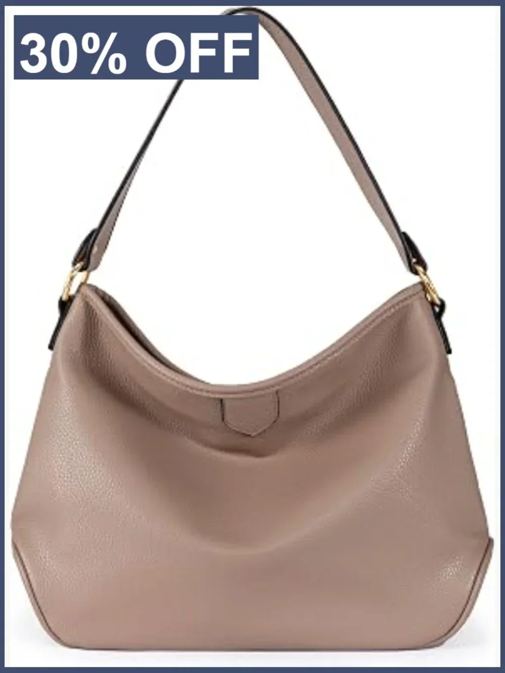 Women's Soft Vegan Leather Hobo Shoulder Bag Lightweight Medium Satchel Purse